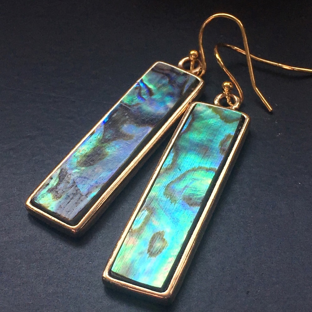 BOUTIQUE* Hamdcrafted Abalone inlay drop earring
